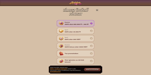 Alawin Casino registrace na mobilu