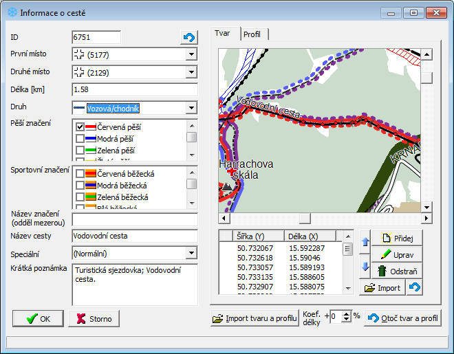 Ukázka Běžeckých tratí