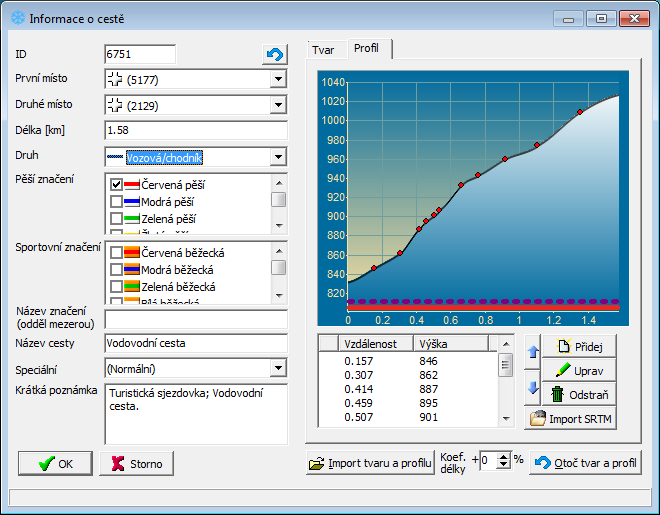 Ukázka Běžeckých tratí