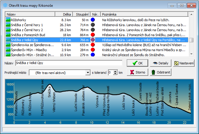 Ukázka Běžeckých tratí