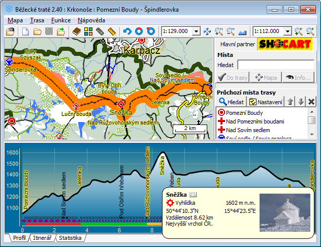 Ukázka Běžeckých tratí