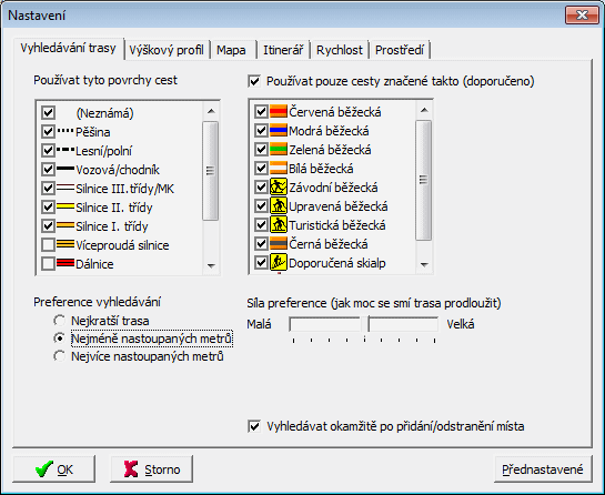 Ukázka Běžeckých tratí