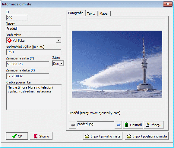 Ukázka Běžeckých tratí